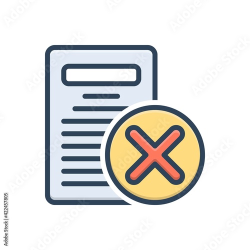 Color illustration icon for eliminate