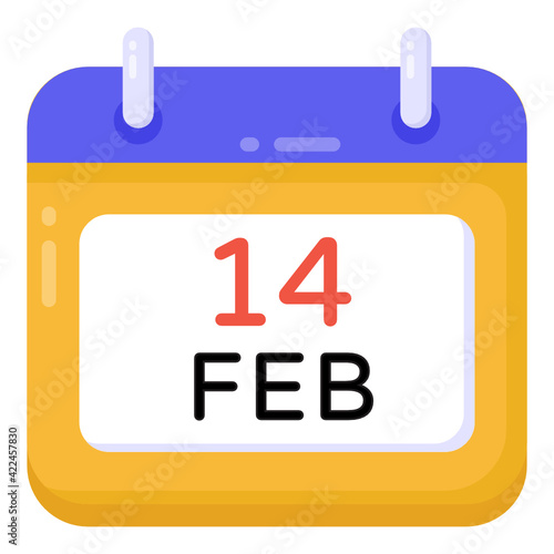 
A valentine date, 14 feb flat icon

