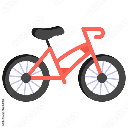 
Bicycle flat style icon, editable vector 

