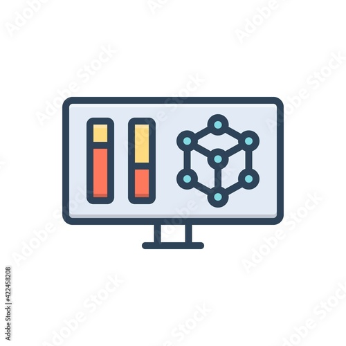 Color illustration icon for modelling