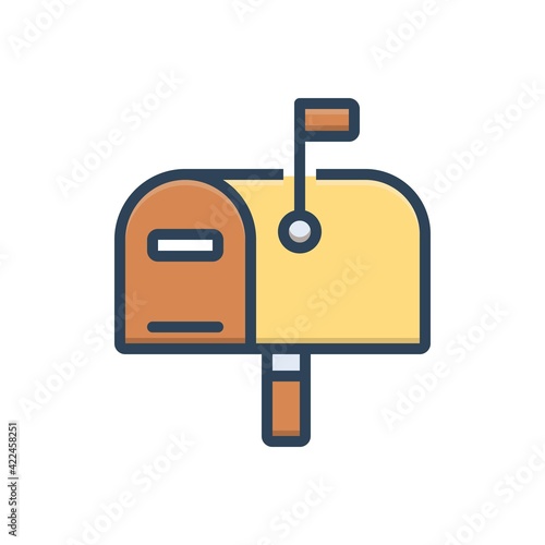 Color illustration icon for postage