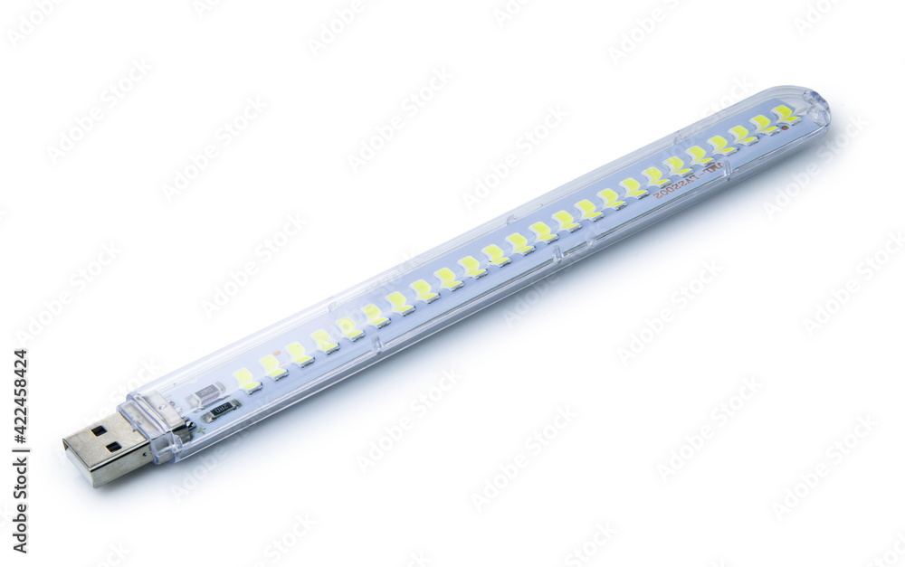 Led stripe light stick usb isolated on white background Led stripe light stick usb isolated on white background