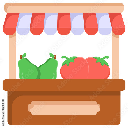 
Vegetables stall flat editable vector design 

