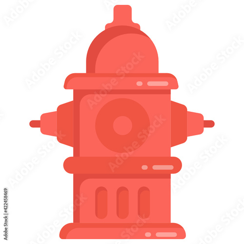
Fire hydrant in flat editable vector design 

