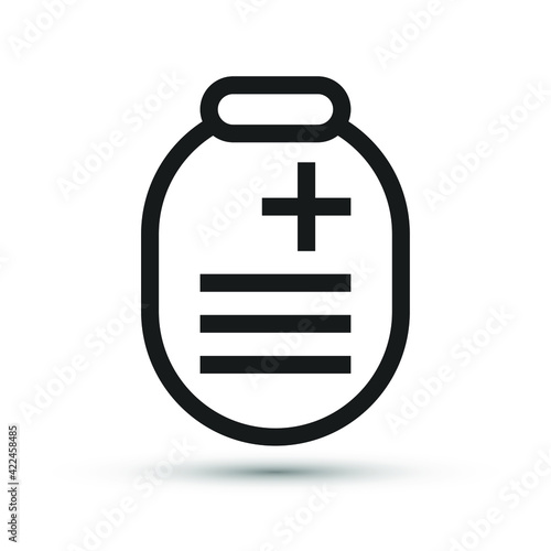 A medical prescription icon vector medical element for trendy design. Simple pictogram for mobile concept and web apps. Vector line doctors blank icon isolated on a white background.