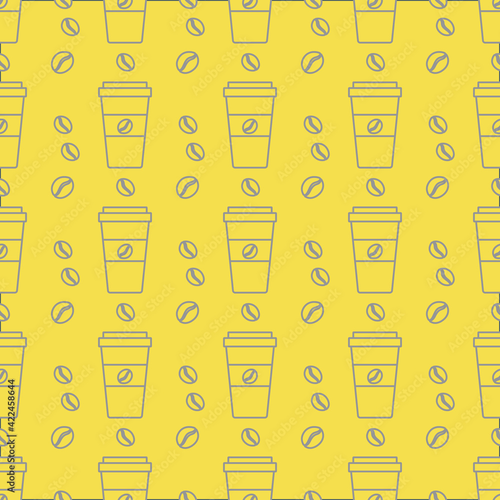 Vector coffee seamless pattern Take away paper cup Vector coffee seamless pattern Take away paper cup