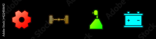 Set Gear, Chassis car, shifter and Car battery icon. Vector