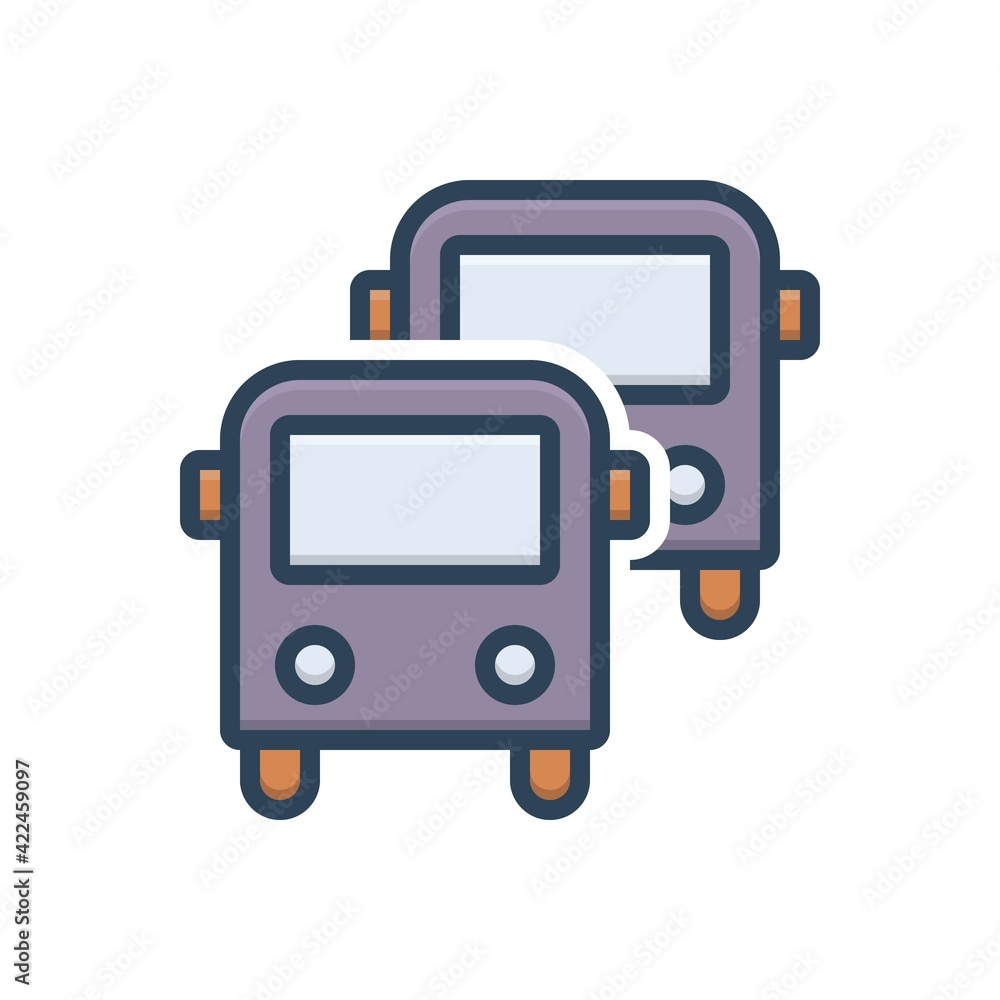 Fototapeta premium Color illustration icon for buses