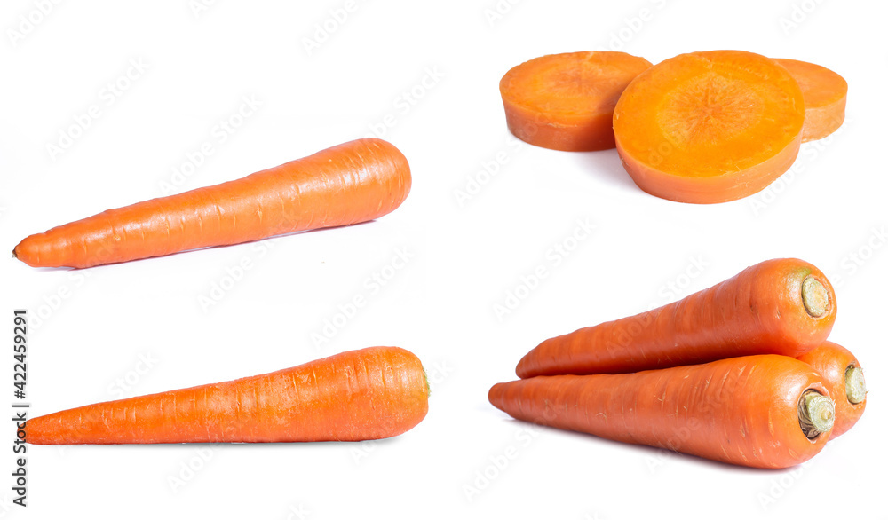 collection mix set carrot isolated on white background collection mix set carrot isolated on white background