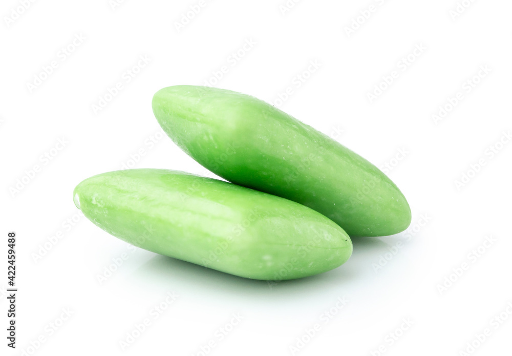 green chewing gum isolated on white background green chewing gum isolated on white background