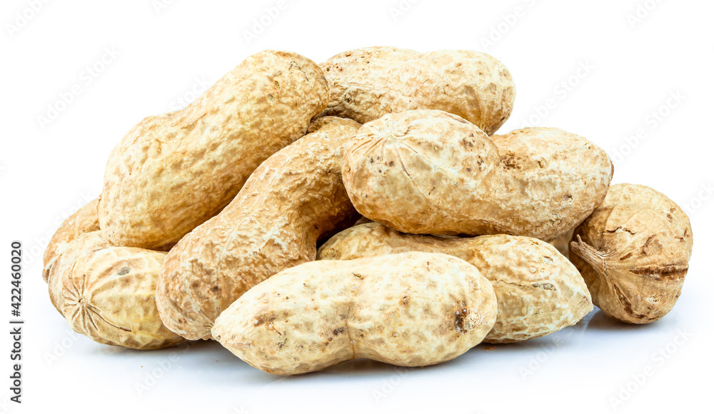Peanuts isolated on white background Peanuts isolated on white background