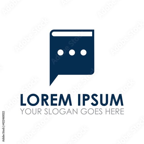 chat book vector , education logo