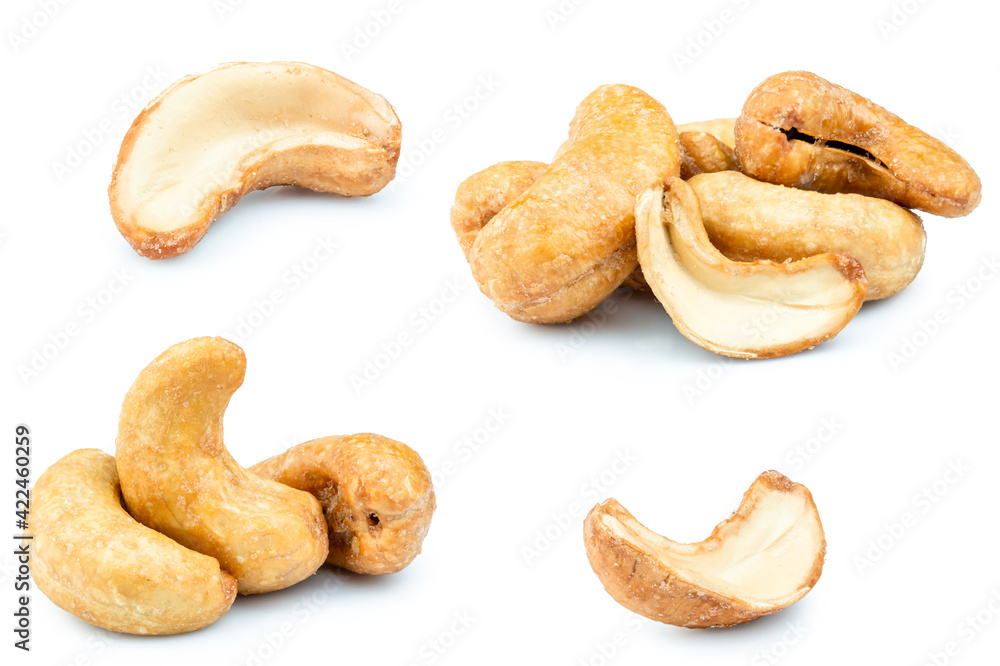 cashew nuts isolated on white background cashew nuts isolated on white background