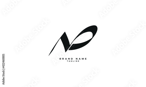 NP, PN, Abstract initial monogram letter alphabet logo design