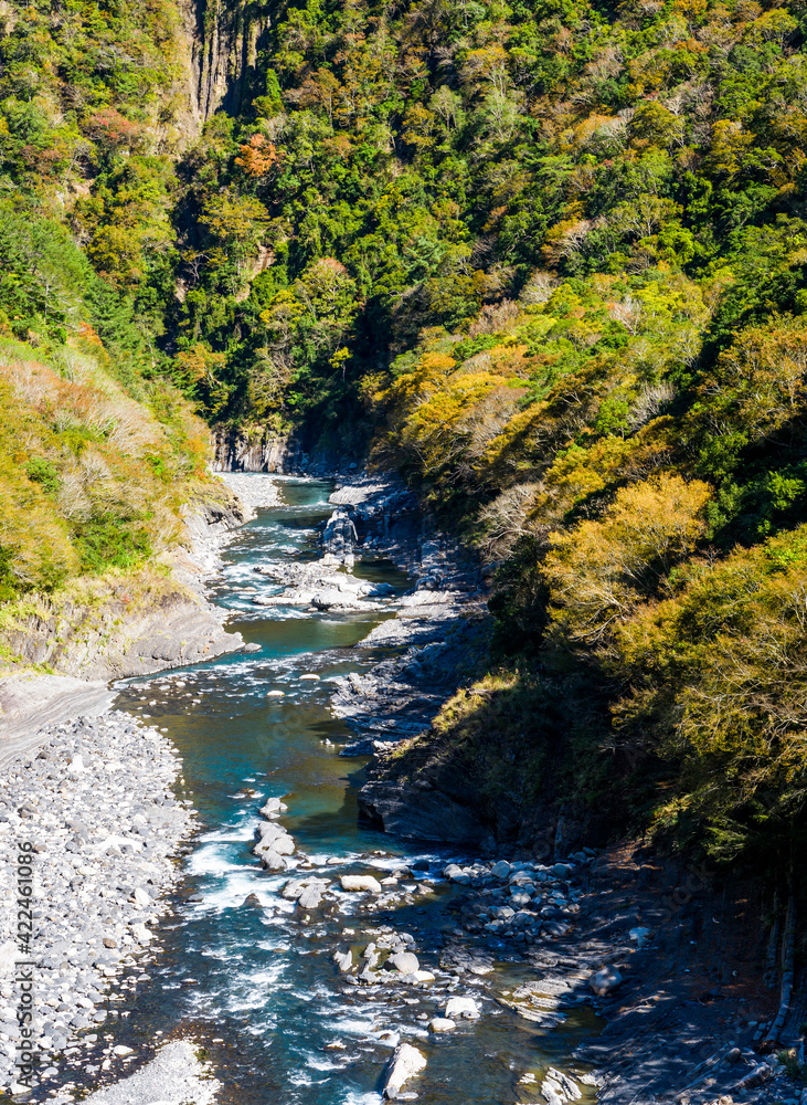 Valley of the river with Beautiful forest in Taiwan. Valley of the river with Beautiful forest in Taiwan.