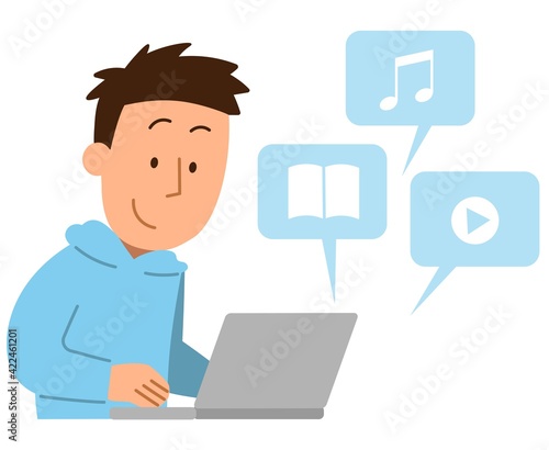 サブスクリプションを利用する男性1