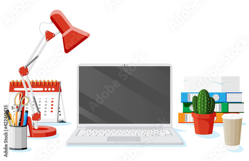 Office desk with laptop