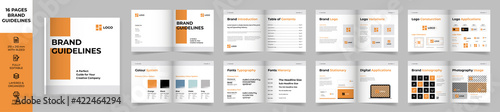 Square Brand Manual Template, Simple style and modern layout Brand Style , Brand Book, Brand Identity, Brand Guideline, Guide Book