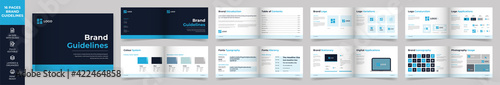 Landscape Brand Manual Template, Simple style and modern layout Brand Style , Brand Book, Brand Identity, Brand Guideline, Guide Book
