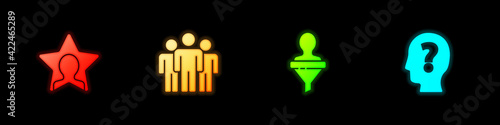 Set Head hunting  Users group  and with question mark icon. Vector