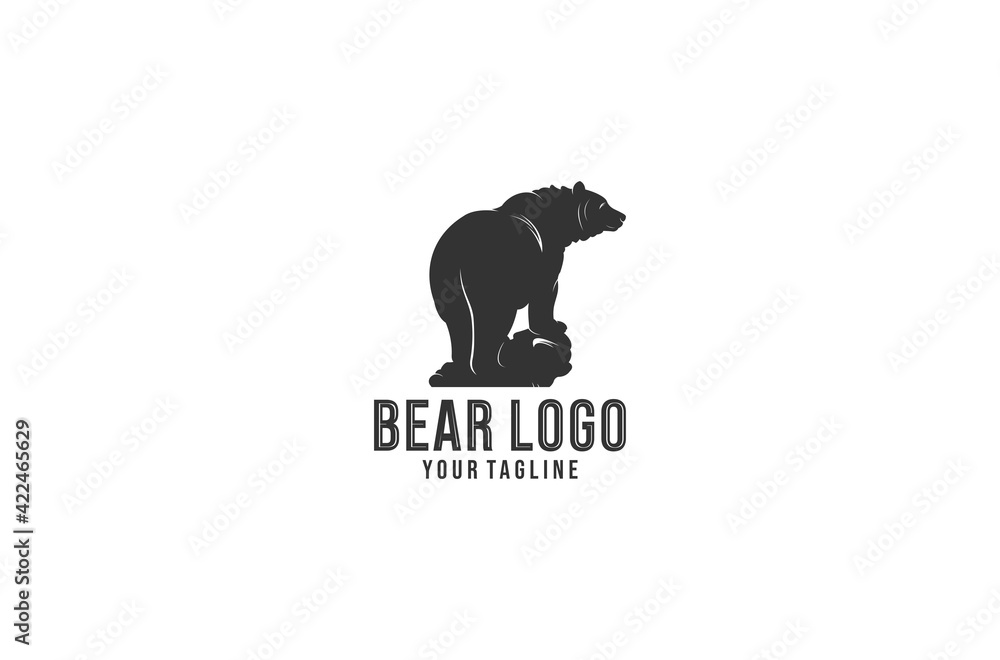 Obraz premium bear logo in white backgroud