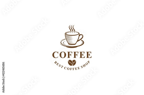 Coffee logo - vector illustration, emblem design on white background