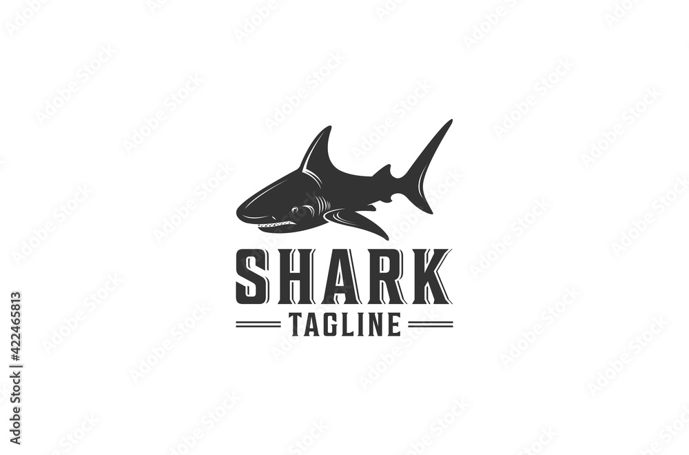 shark logo in white background