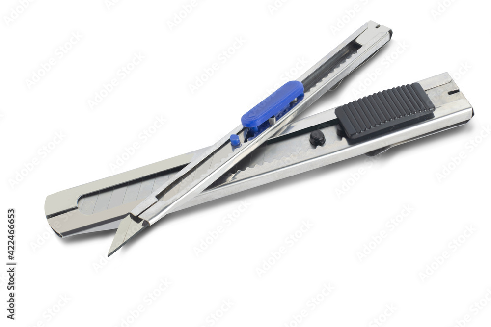 Cutter knife with steel handle on a white background,with clipping path Cutter knife with steel handle on a white background,with clipping path
