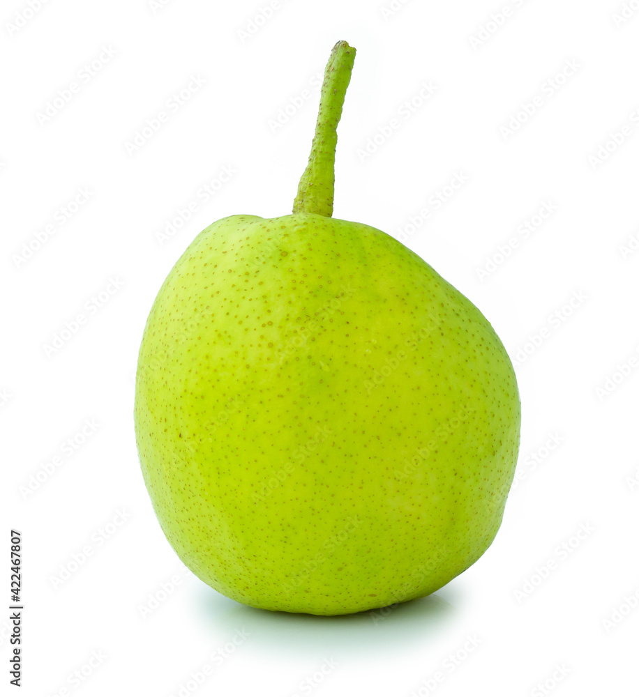 fresh green pear fruit isolated on white background fresh green pear fruit isolated on white background