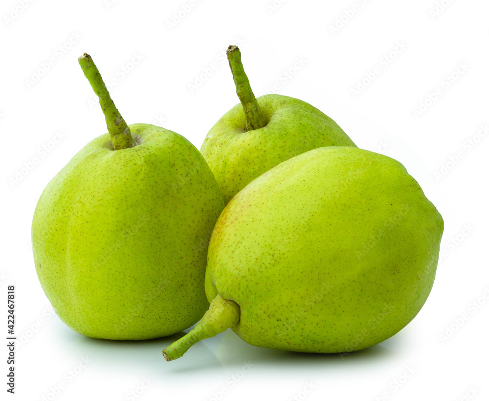 fresh green pear fruit isolated on white background fresh green pear fruit isolated on white background
