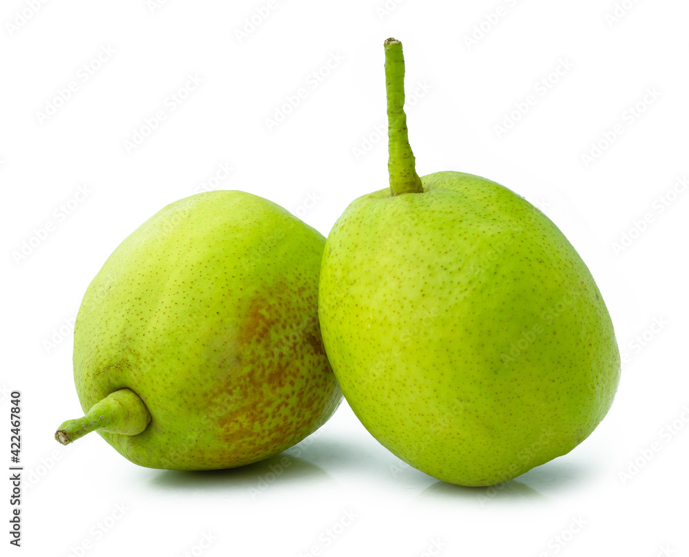 fresh green pear fruit isolated on white background fresh green pear fruit isolated on white background