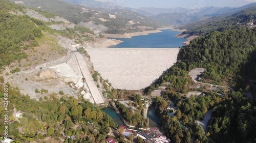 Alanya Turkey Dim Cay dike, Turkish landscape pine forest and Reservoir Dim Cay photo