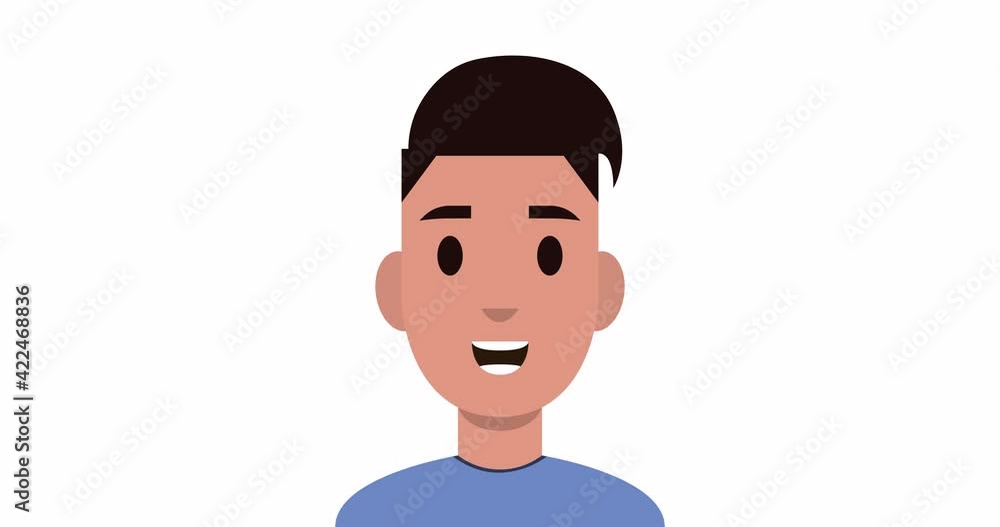 Animation of a talking young guy. Monologue concept. 4K animation with alpha cha Animation of a talking young guy. Monologue concept. 4K animation with alpha cha