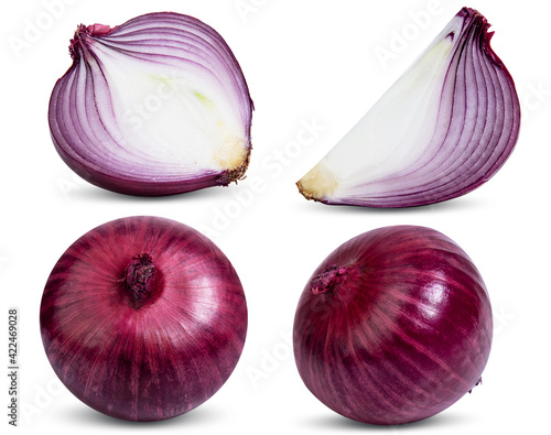 red onion isolated on white background vegetable