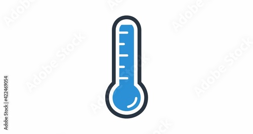 Thermometer animation. Rise in temperature. Measurements of temperature and weather or human body. 4K video with alpha channel
