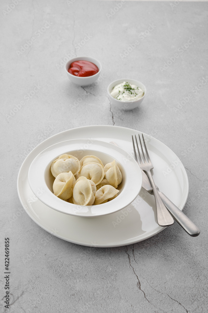 Frozen semifinished dumplings stuffed with meat Frozen semifinished dumplings stuffed with meat