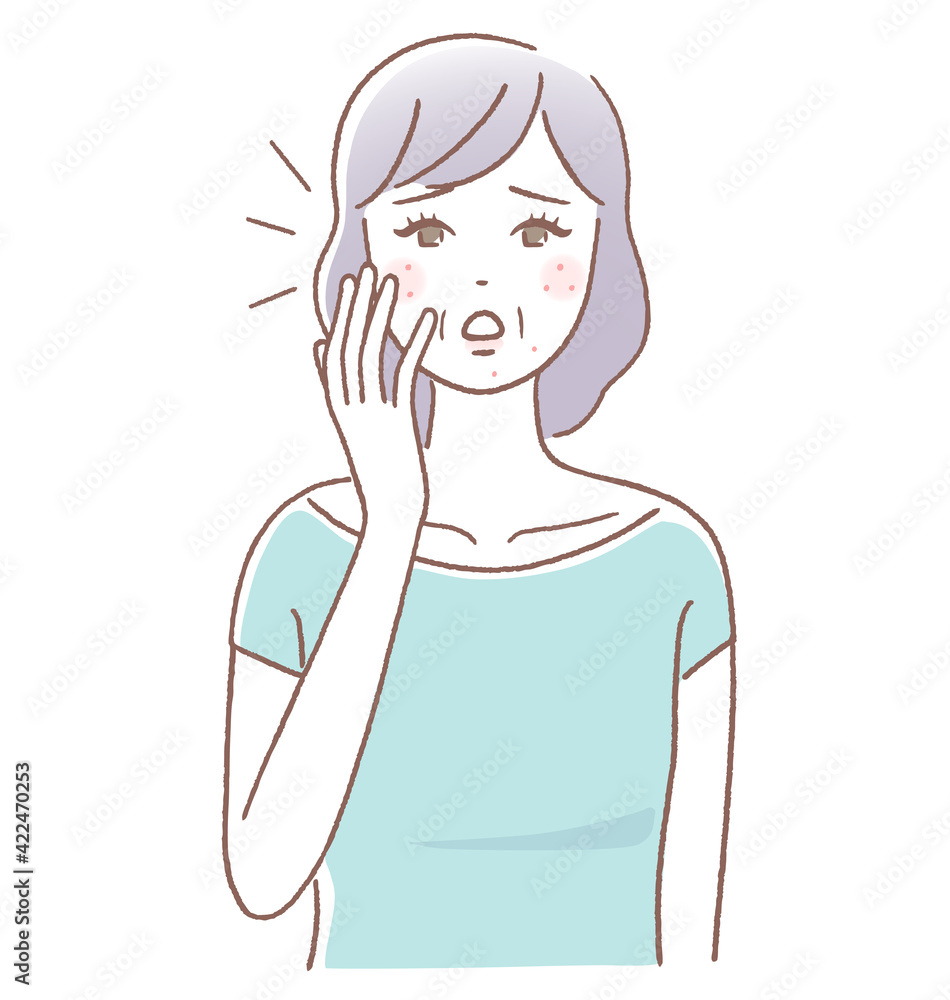 ニキビに悩む女性
