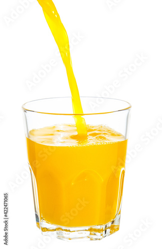 clipping path orange juice  isolated on white background