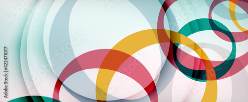 Ring geometric shapes, o letter repetition wallpaper. Abstract background for business or technology presentations, internet posters or web brochure covers