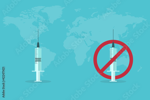 Vaccination or Anti-vaccination concept vector illustration