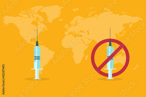 Vaccination or Anti-vaccination concept vector illustration