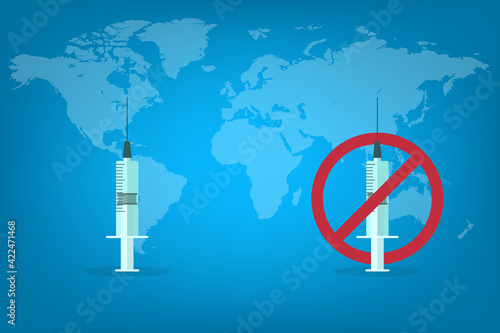 Vaccination or Anti-vaccination concept vector illustration