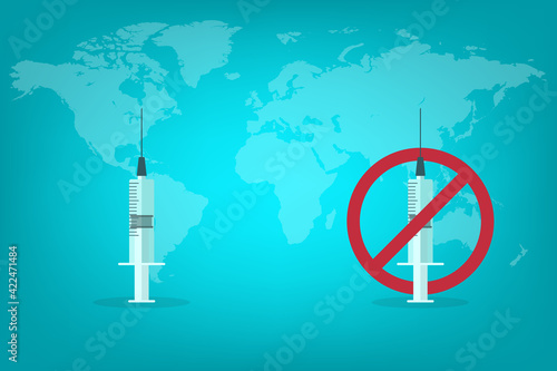 Vaccination or Anti-vaccination concept vector illustration