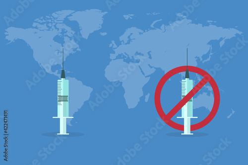 Vaccination or Anti-vaccination concept vector illustration