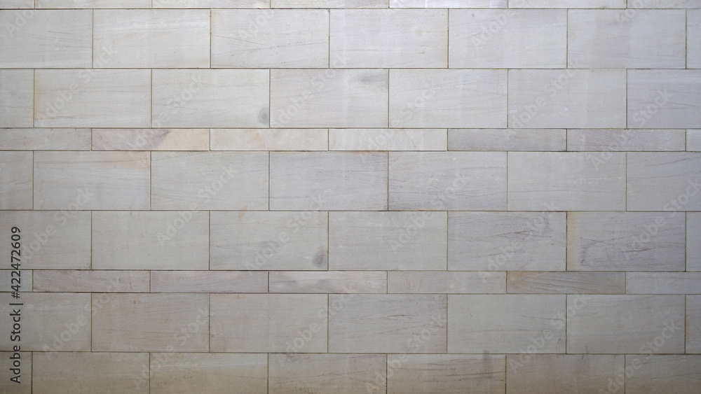Naklejka premium Pattern of marble bricks wall, Surface of granite polished stone tiles, Square texture background