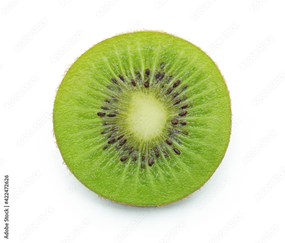Fresh kiwi fruit sliced, Isolated on white background Fresh kiwi fruit sliced, Isolated on white background