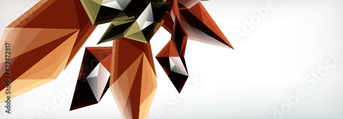 Vector 3d triangles and pyramids abstract background for business or technology presentations, internet posters or web brochure covers