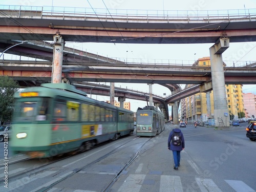 ROME MARCH 23 2021 URBAN HIGHWAY CROSS.EASTERN SUBURBS