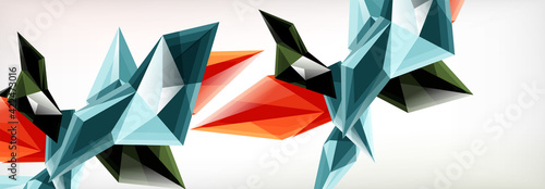 Vector 3d triangles and pyramids abstract background for business or technology presentations, internet posters or web brochure covers