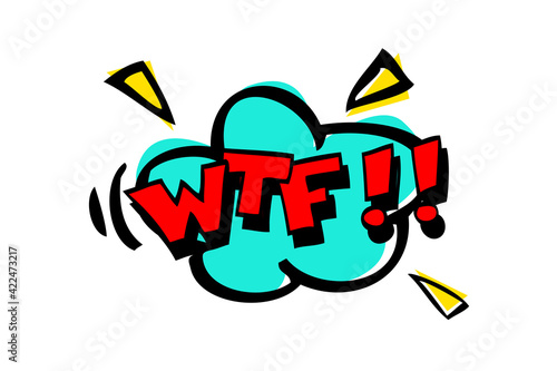 Simple Vector Hand Draw Sketch Shout out, WTF, What The Fuck Isolated on White